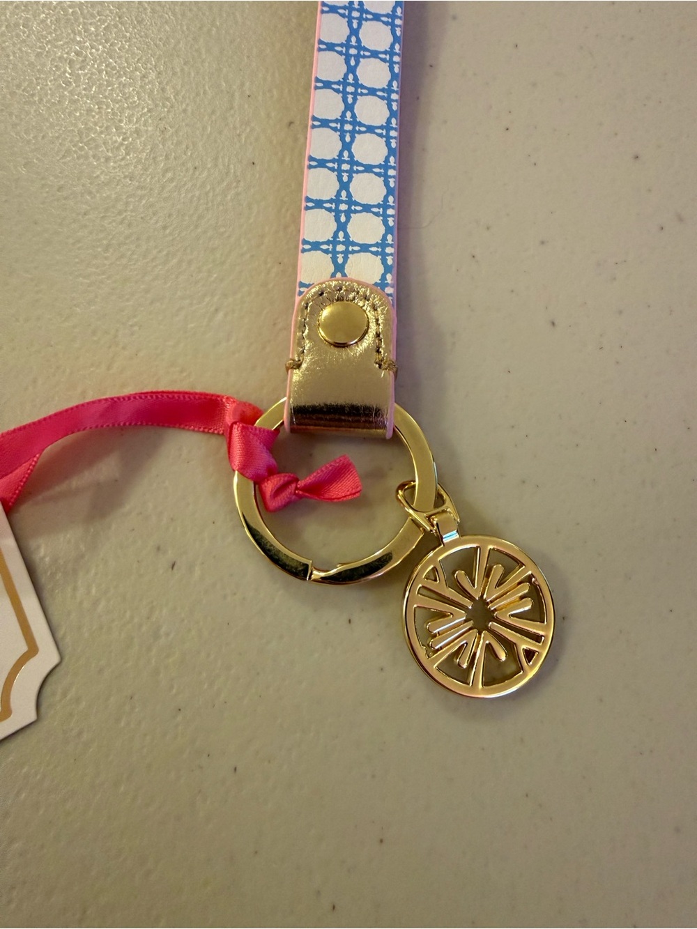 Lilly Pulitzer Strap Keychain in ‘Frenchie Blue Caning’ - *NWT* - Picture 3 of 16